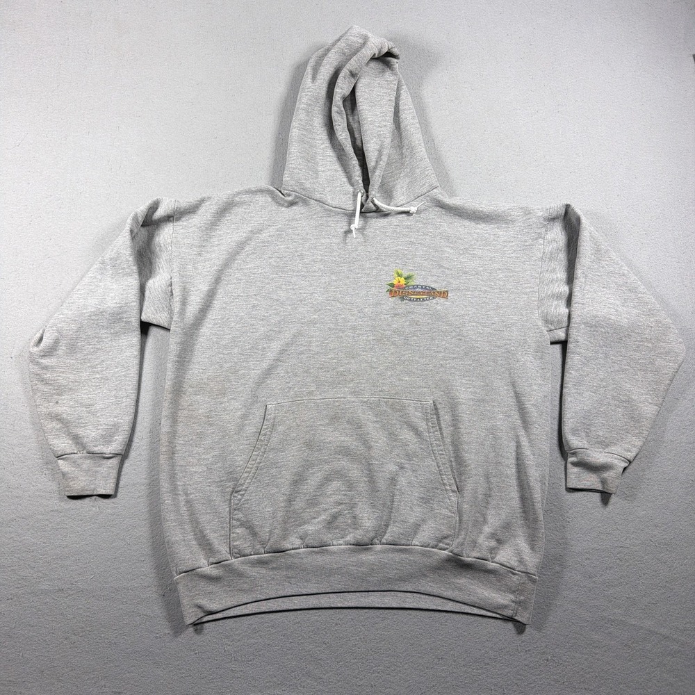 VTG‎ Disneyland Resort Hoodie Mens Large Gray Latitude Adjustment Pullover